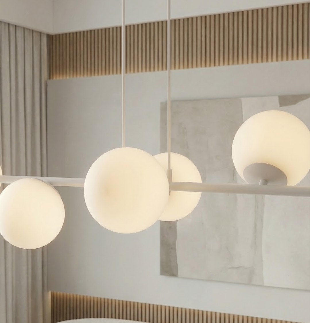 Magnus 8 Light Pendant Grey & Opal
