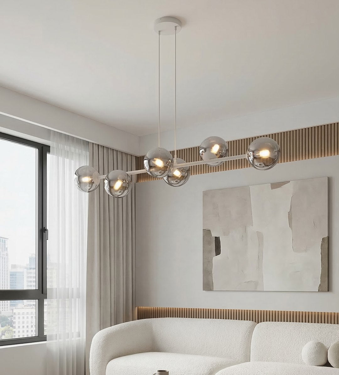 Magnus 6 Light Pendant Grey & Graphite