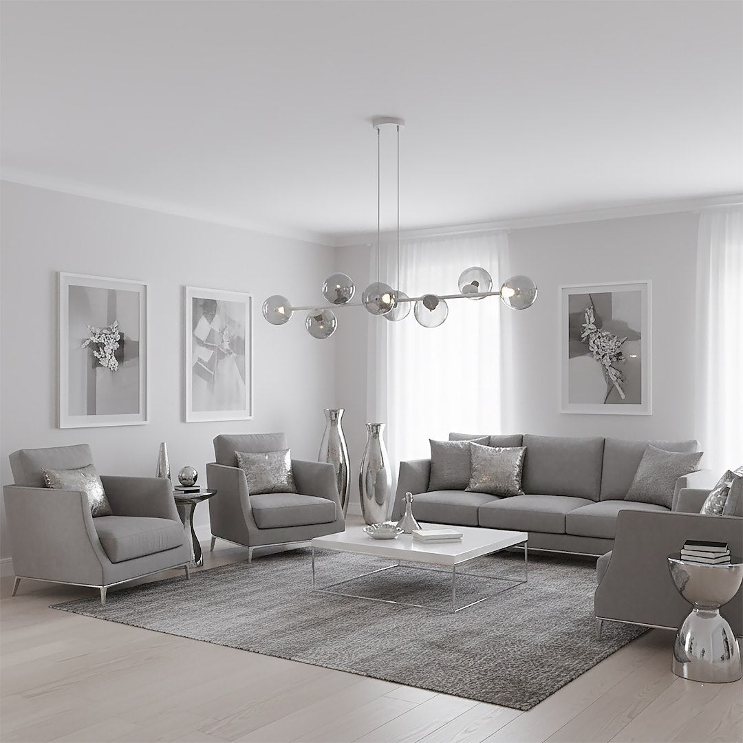 Magnus 8 Light Pendant Grey & Graphite
