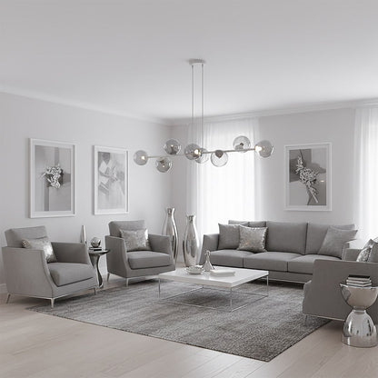Magnus 8 Light Pendant Grey & Graphite