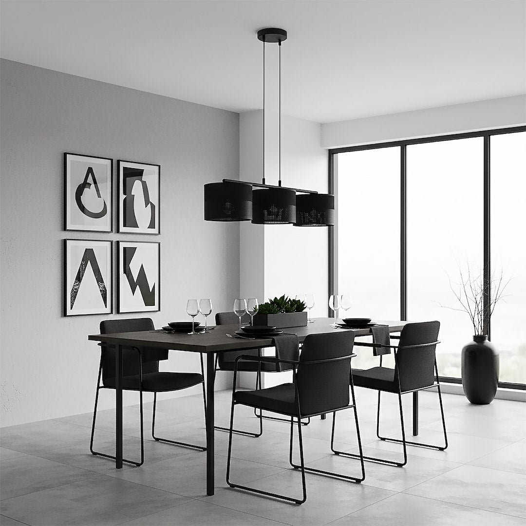 Karbon 3 Light Linear Pendant Black