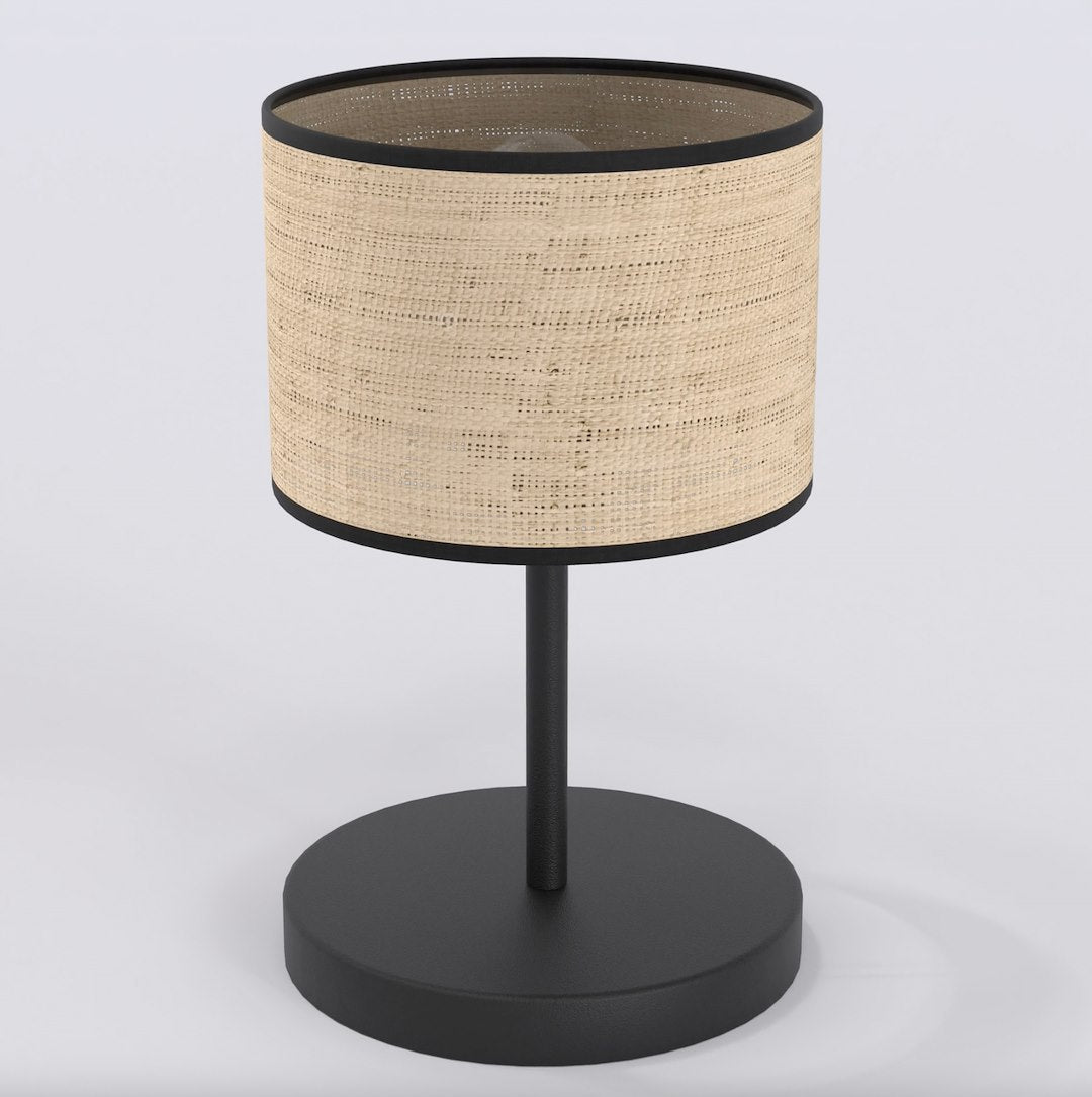 Eco Table Lamp Black & Rattan