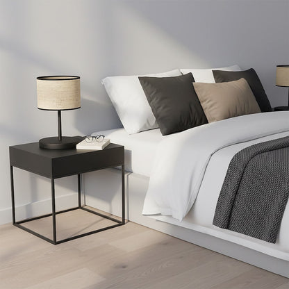 Eco Table Lamp Black & Rattan