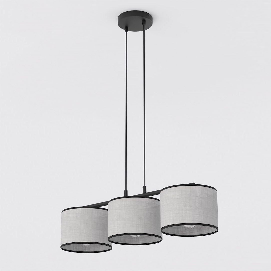 Eco 3 Light Linear Pendant Grey & Black