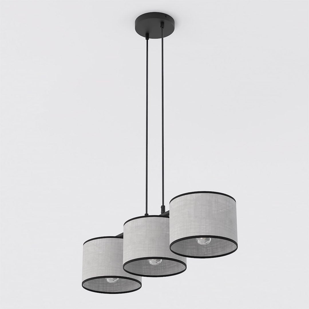 Eco 3 Light Linear Pendant Grey & Black
