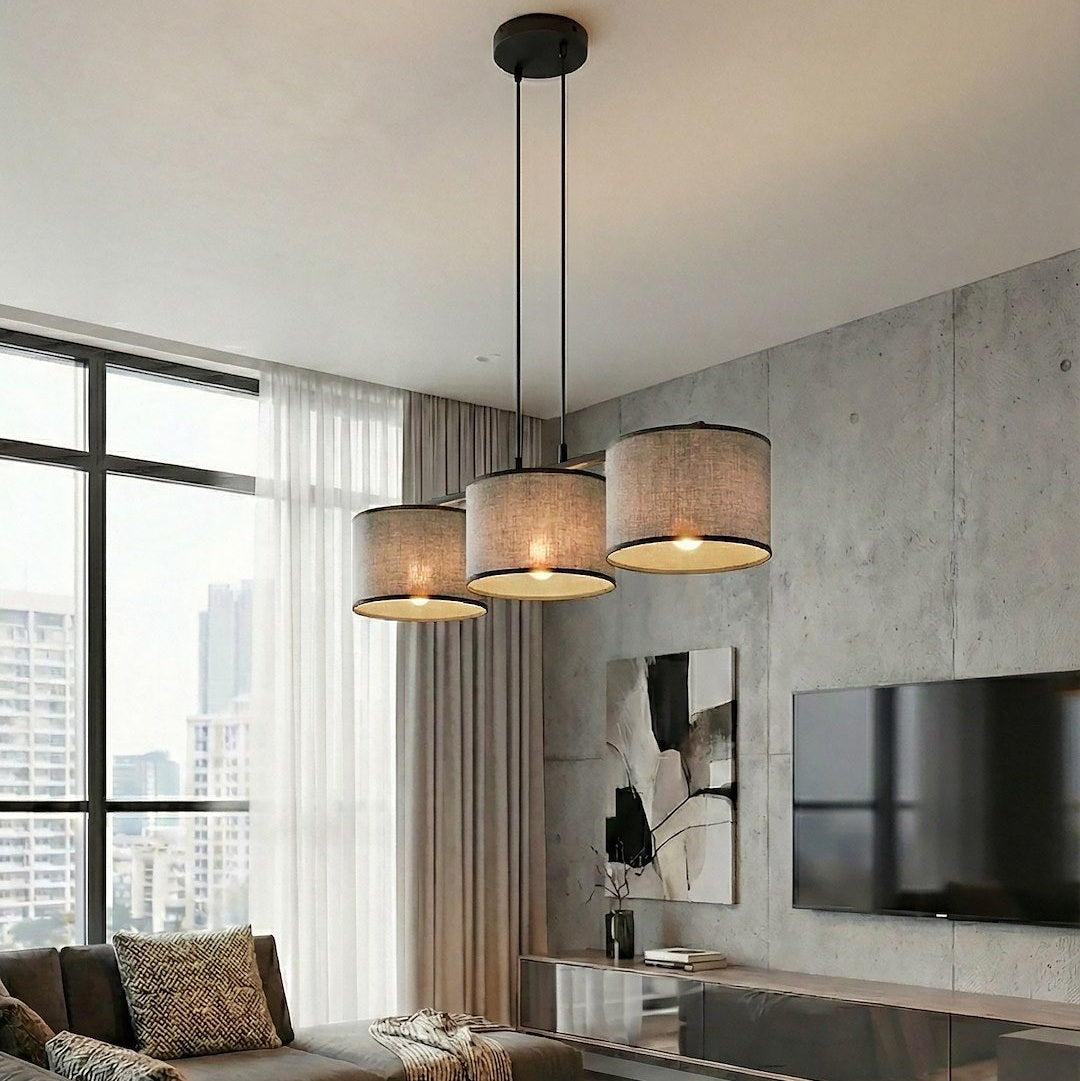 Eco 3 Light Linear Pendant Grey & Black