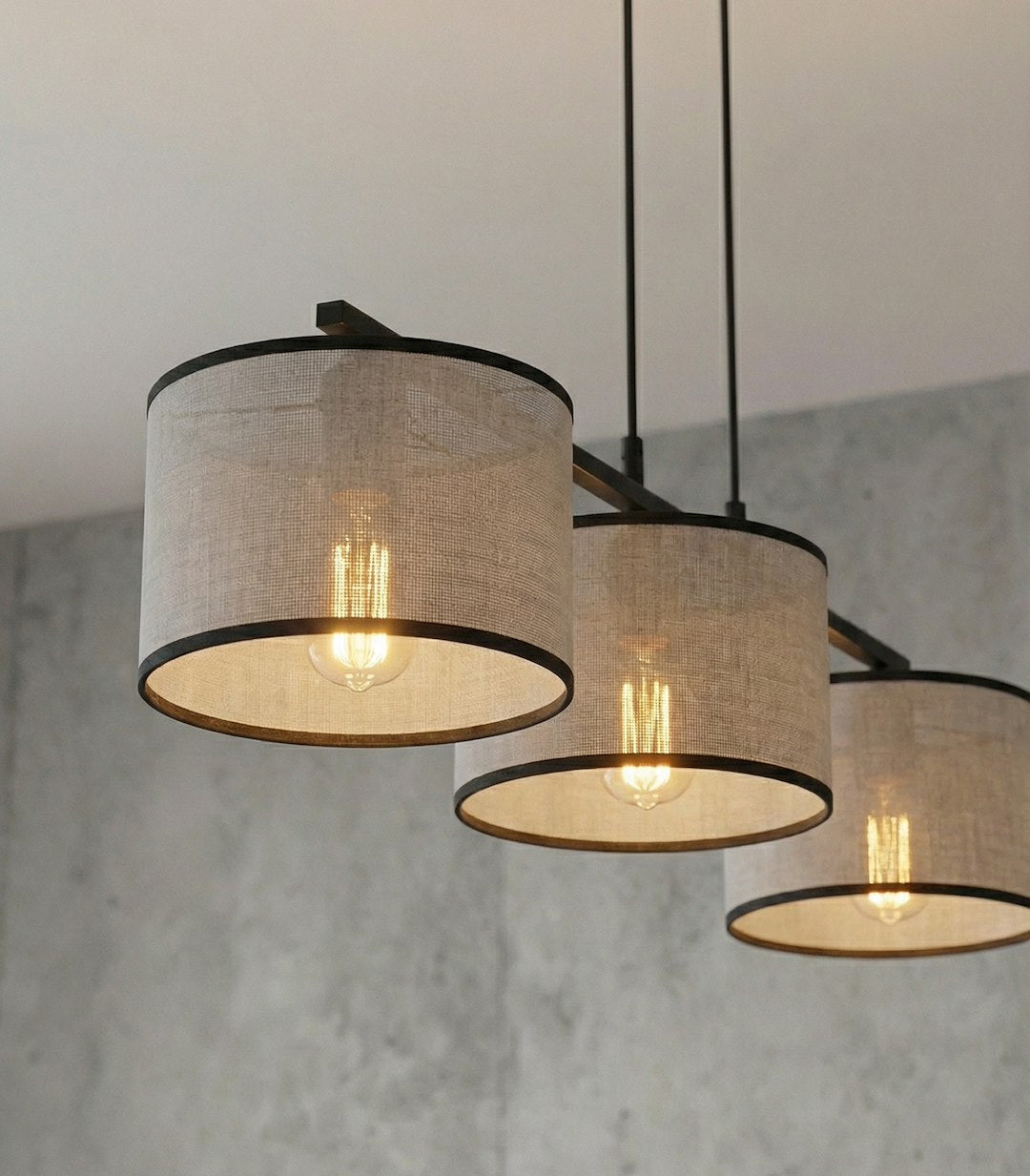 Eco 3 Light Linear Pendant Grey & Black