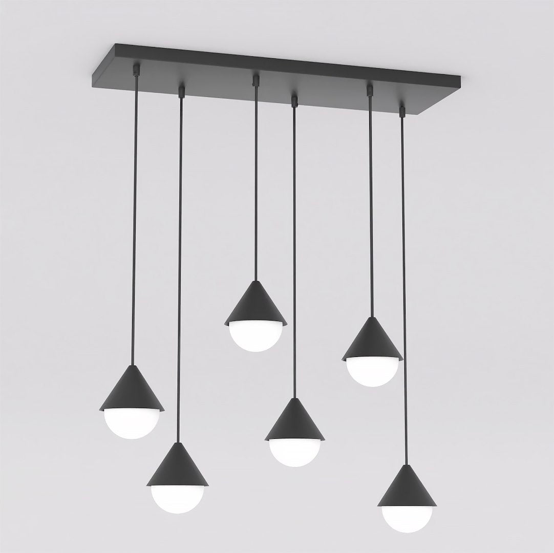 Giro 6 Light Linear Pendant Black