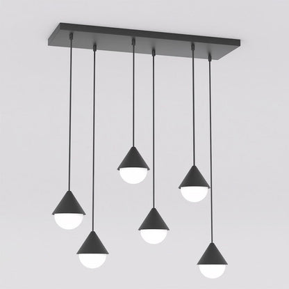 Giro 6 Light Linear Pendant Black