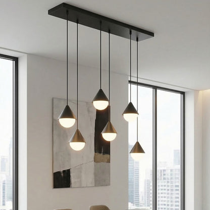 Giro 6 Light Linear Pendant Black