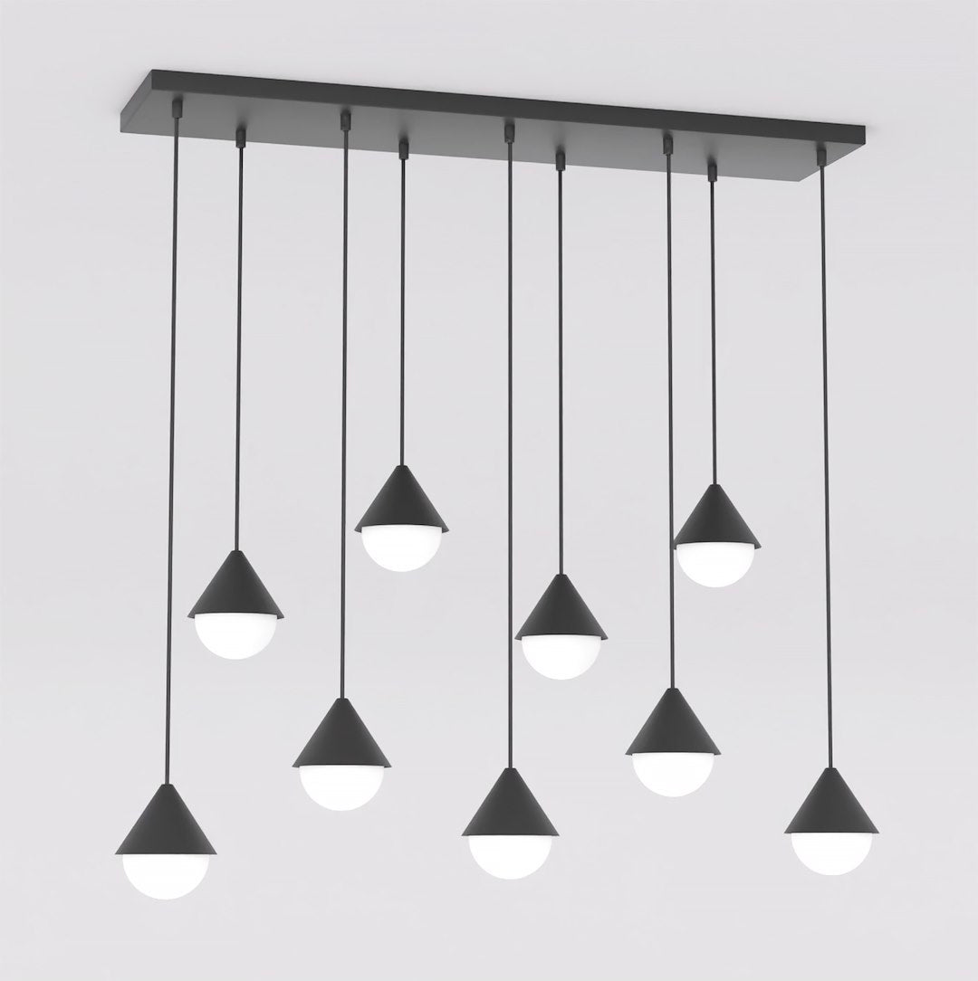 Giro 9 Light Linear Pendant Black