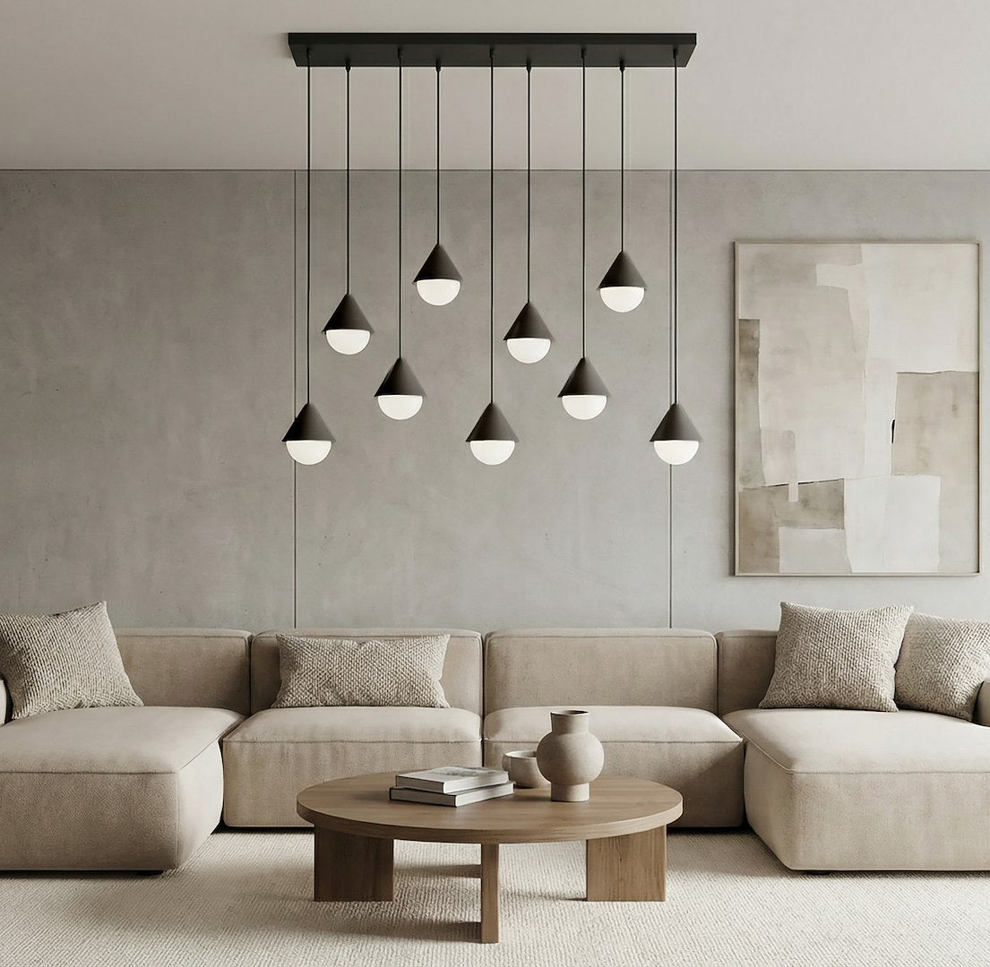 Giro 9 Light Linear Pendant Black