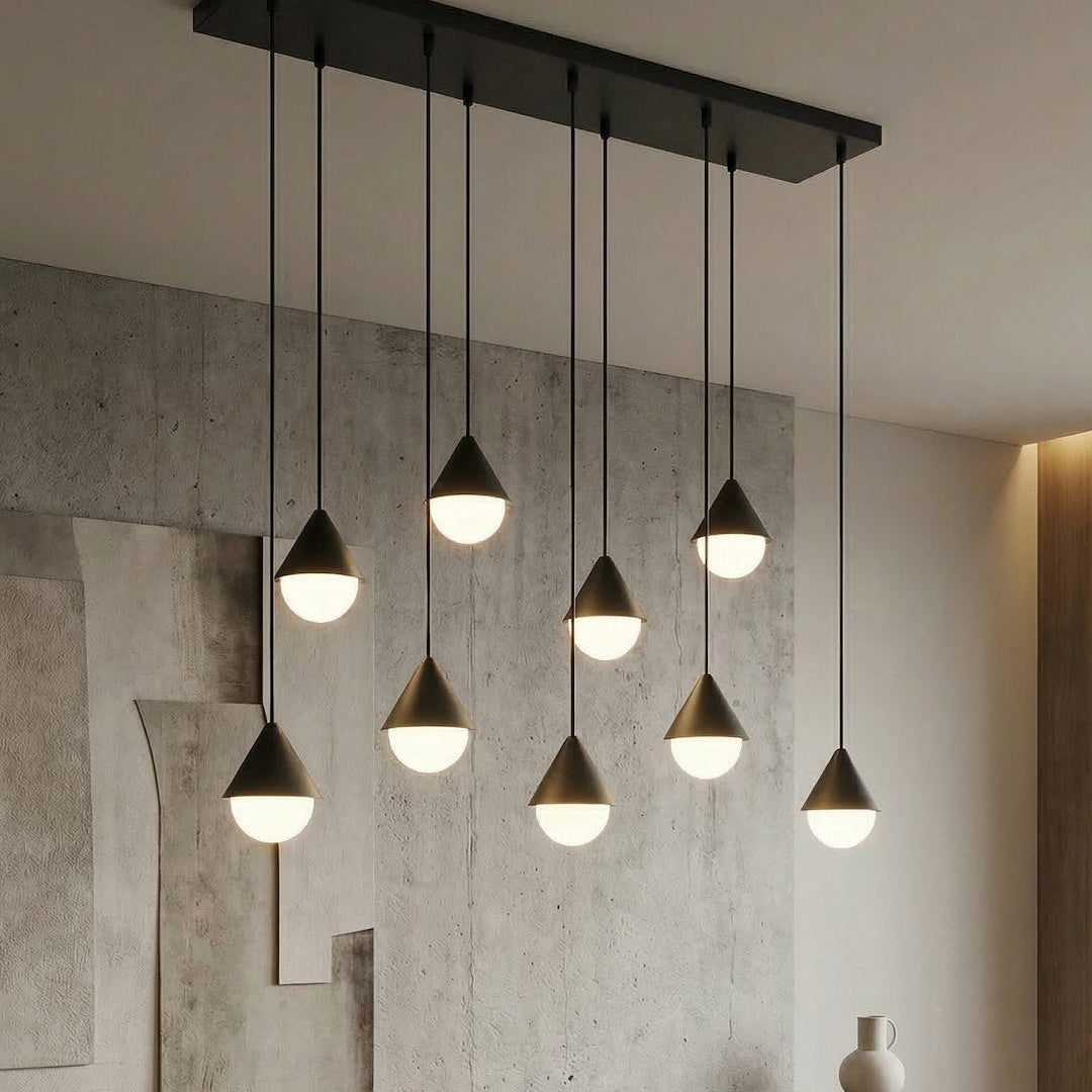 Giro 9 Light Linear Pendant Black