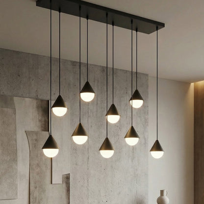 Giro 9 Light Linear Pendant Black