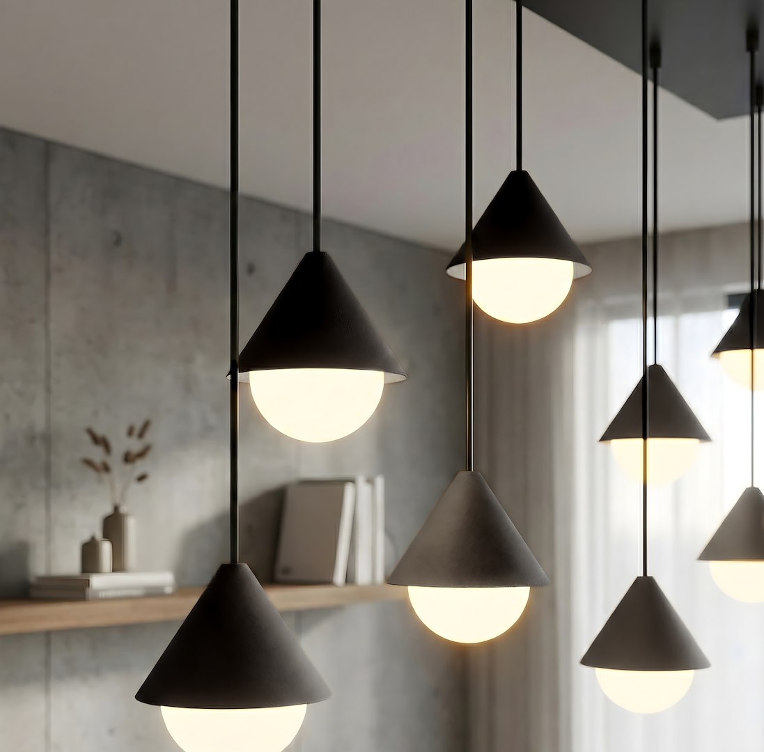 Giro 9 Light Linear Pendant Black