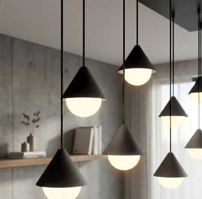 Giro 9 Light Linear Pendant Black