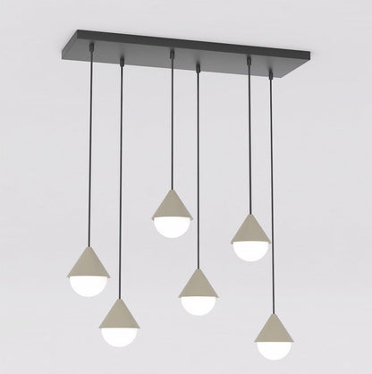 Giro 6 Light Linear Pendant Black & Beige