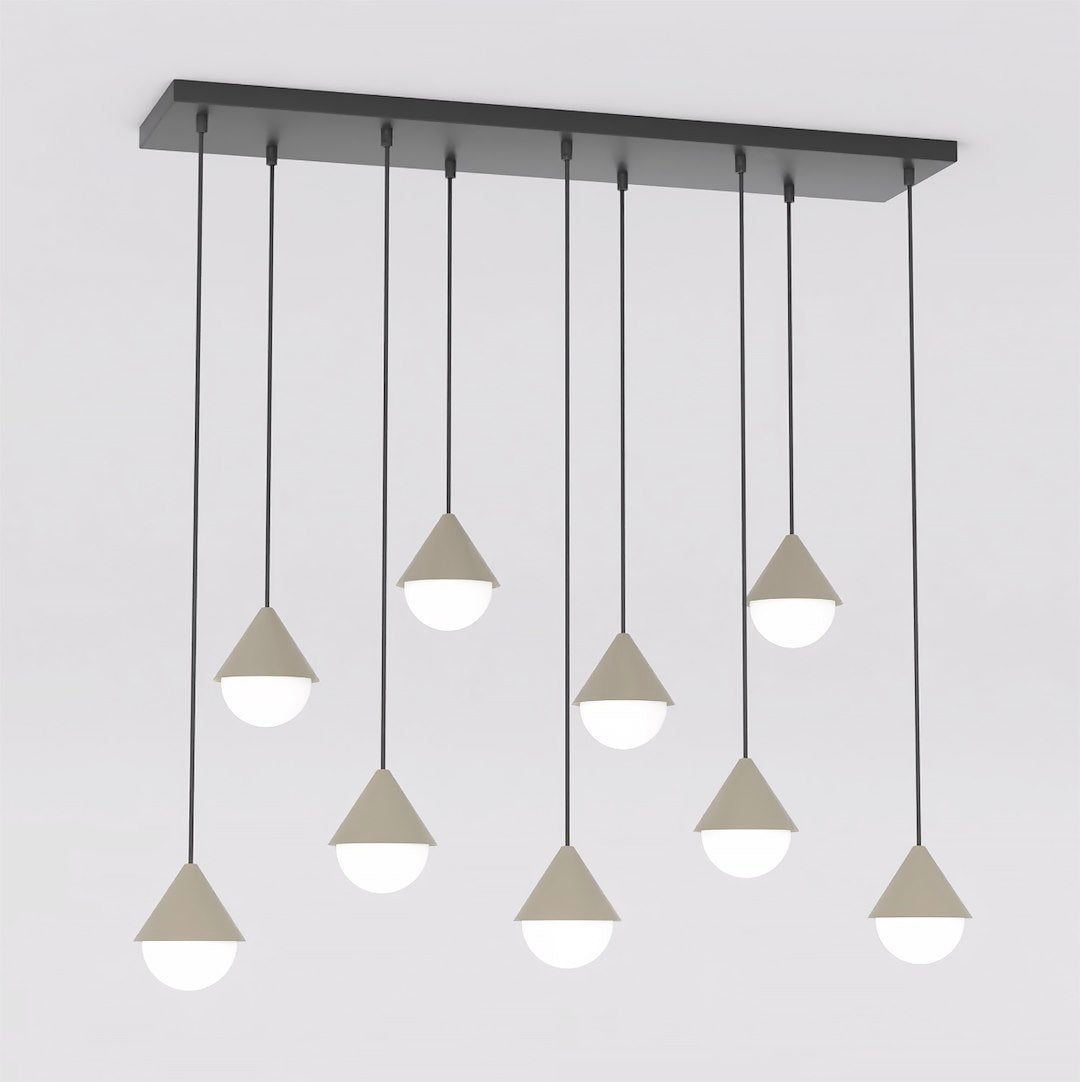Giro 9 Light Linear Pendant Black & Beige