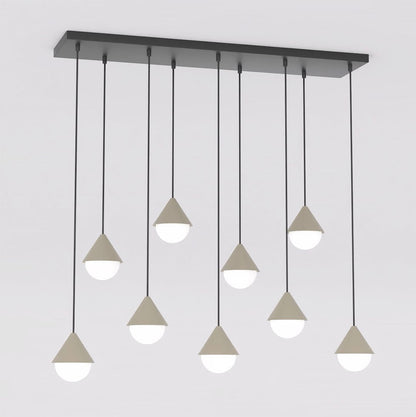 Giro 9 Light Linear Pendant Black & Beige