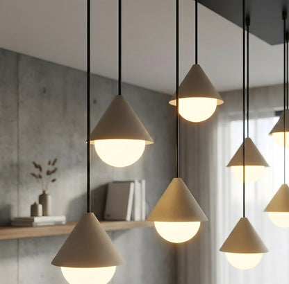 Giro 9 Light Linear Pendant Black & Beige