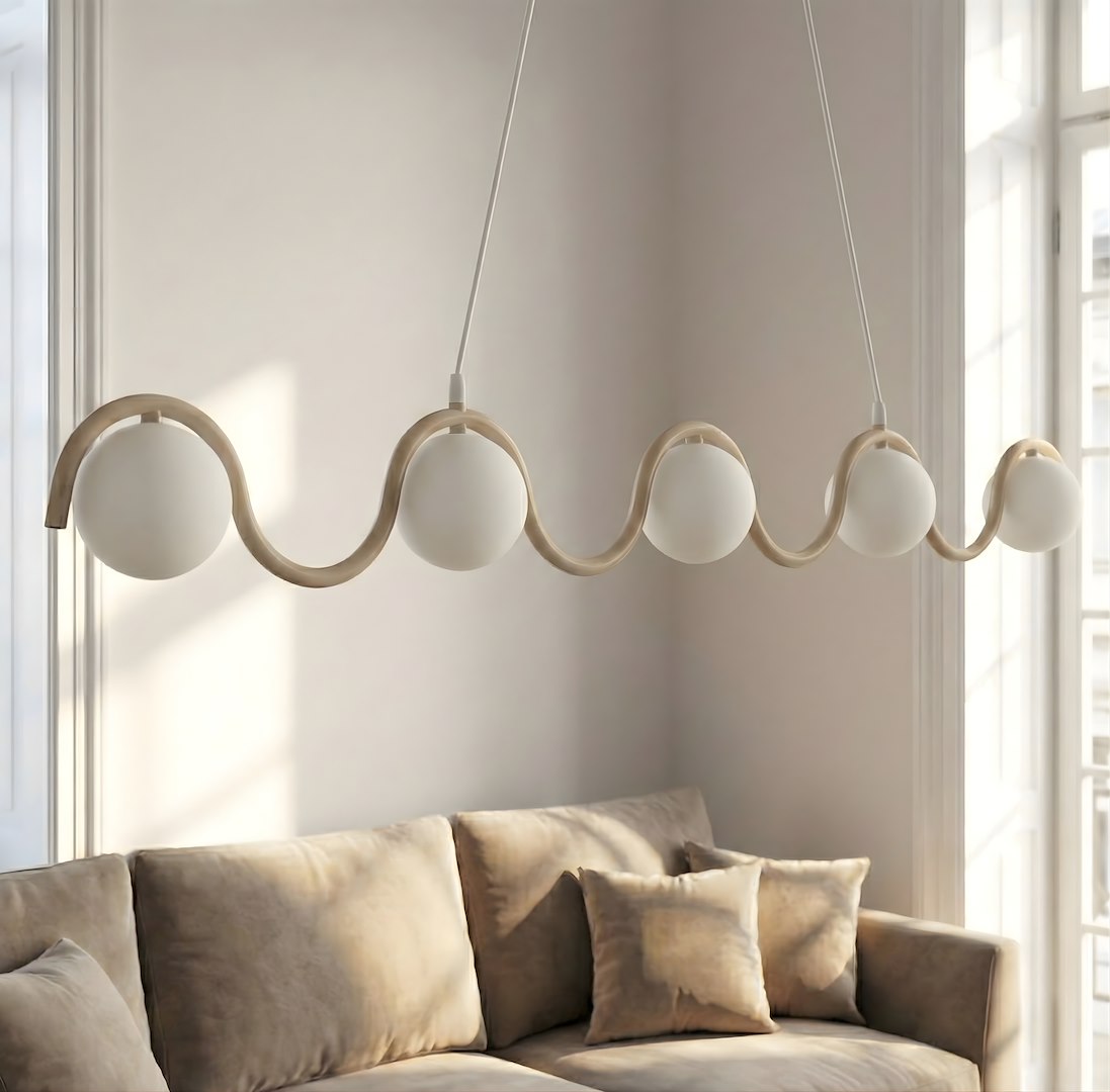 Sinus 5 Light Linear Pendant Beige