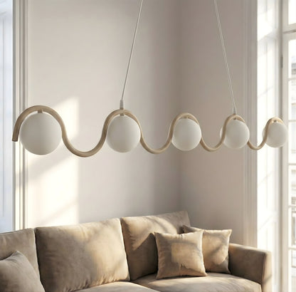 Sinus 5 Light Linear Pendant Beige