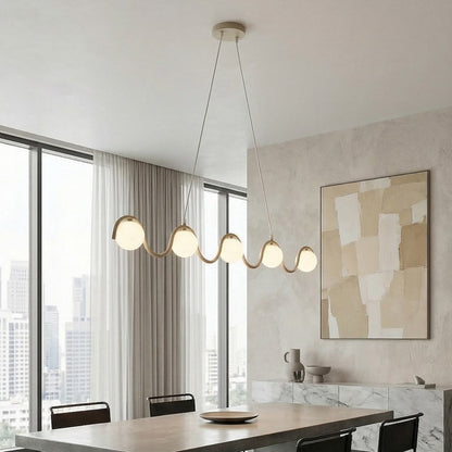 Sinus 5 Light Linear Pendant Beige