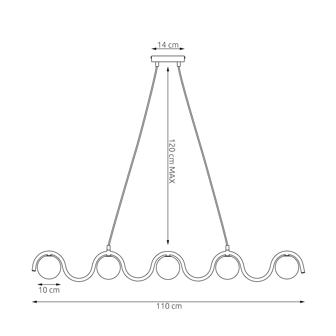 Sinus 5 Light Linear Pendant Beige