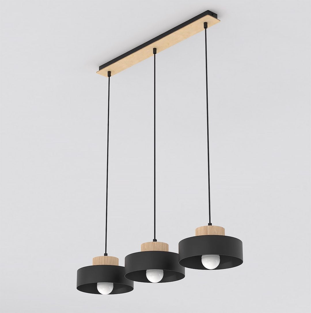 Kivi 3 Light Linear Pendant Black