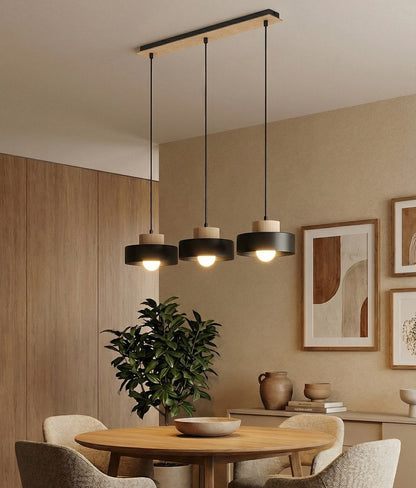 Kivi 3 Light Linear Pendant Black
