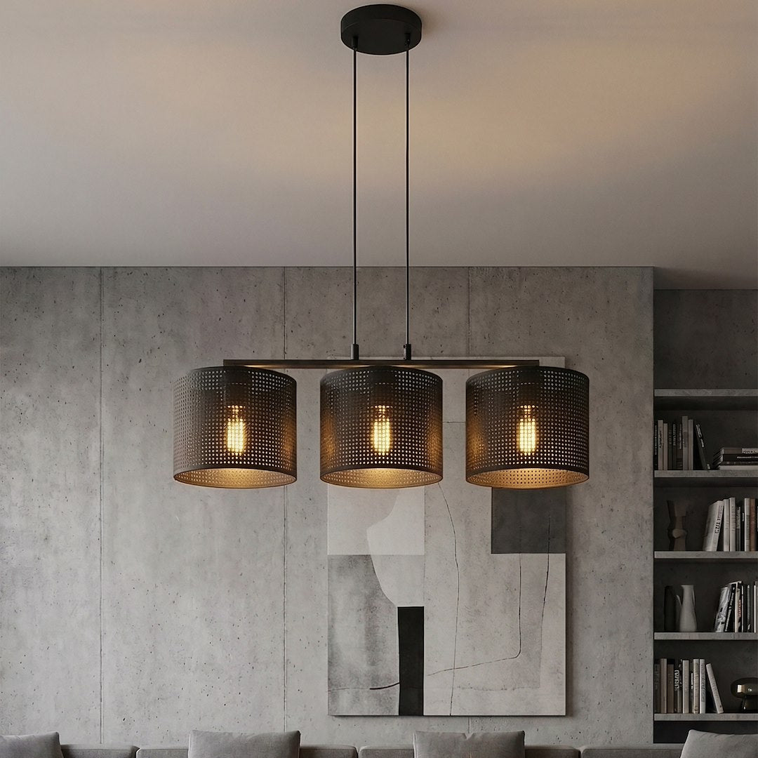 Lux 3 Light Linear Pendant Black