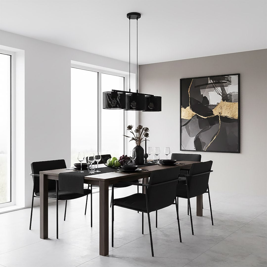Lux 3 Light Linear Pendant Black