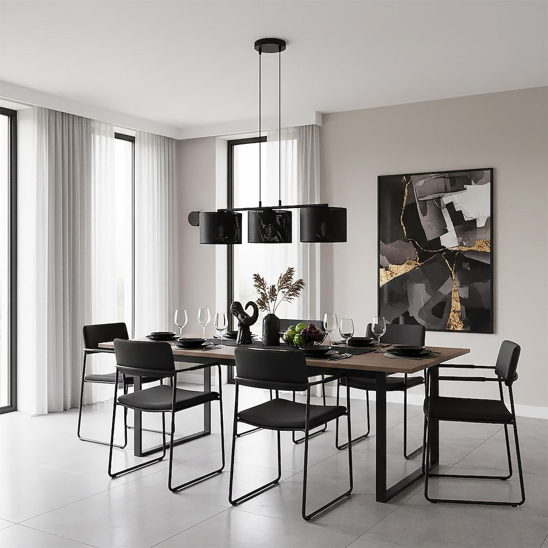 Lux 3 Light Linear Pendant Black