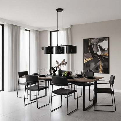 Lux 3 Light Linear Pendant Black