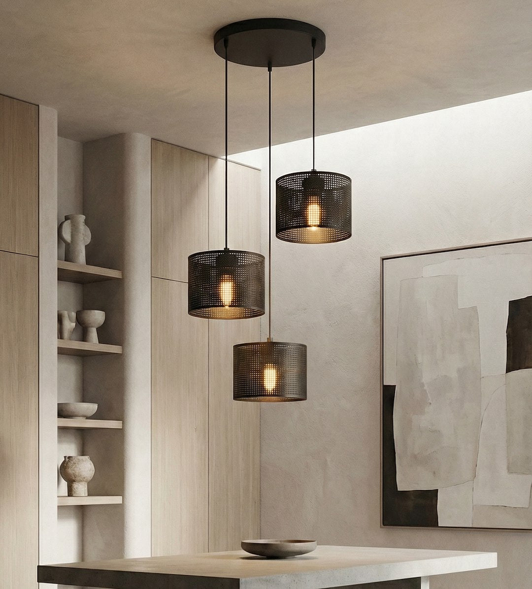 Lux Premium 3 Light Linear Pendant Black