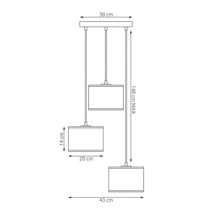 Lux Premium 3 Light Linear Pendant Black