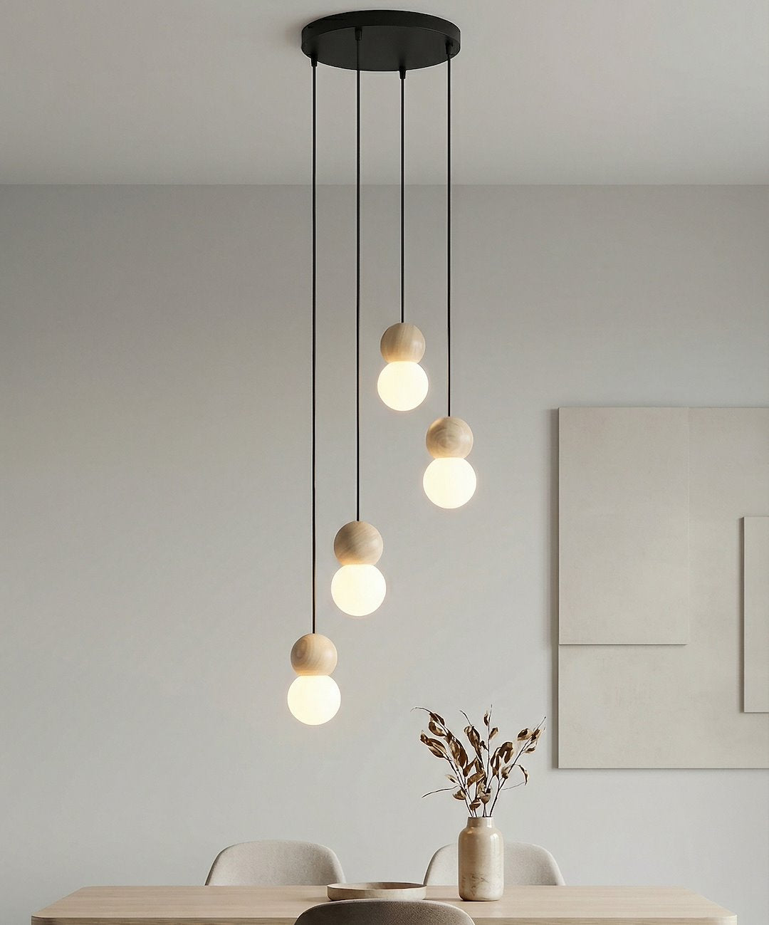 Loop 4 Light Pendant Black
