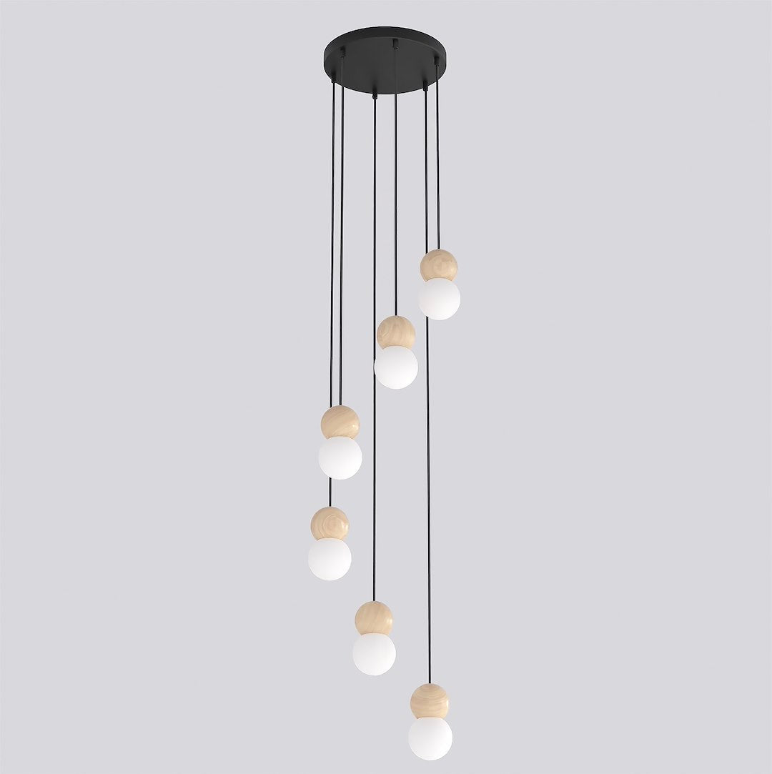 Loop 6 Light Pendant Black