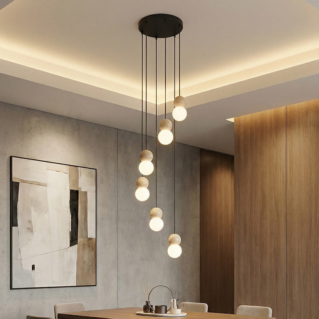 Loop 6 Light Pendant Black