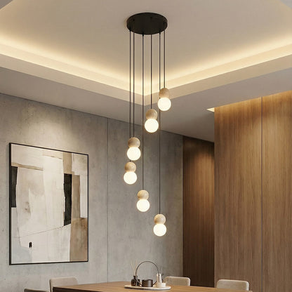 Loop 6 Light Pendant Black