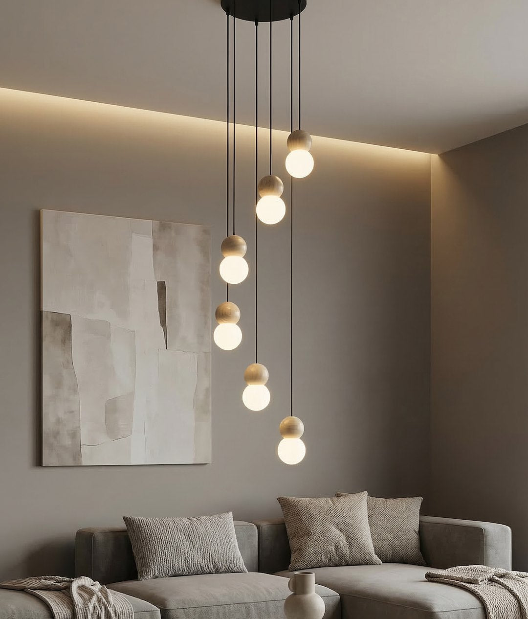 Loop 6 Light Pendant Black