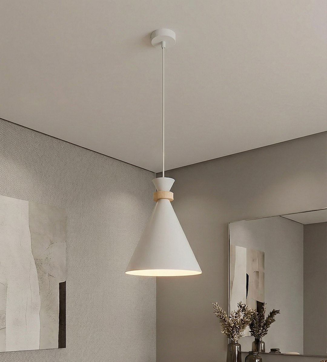Zero 1 Light Pendant White
