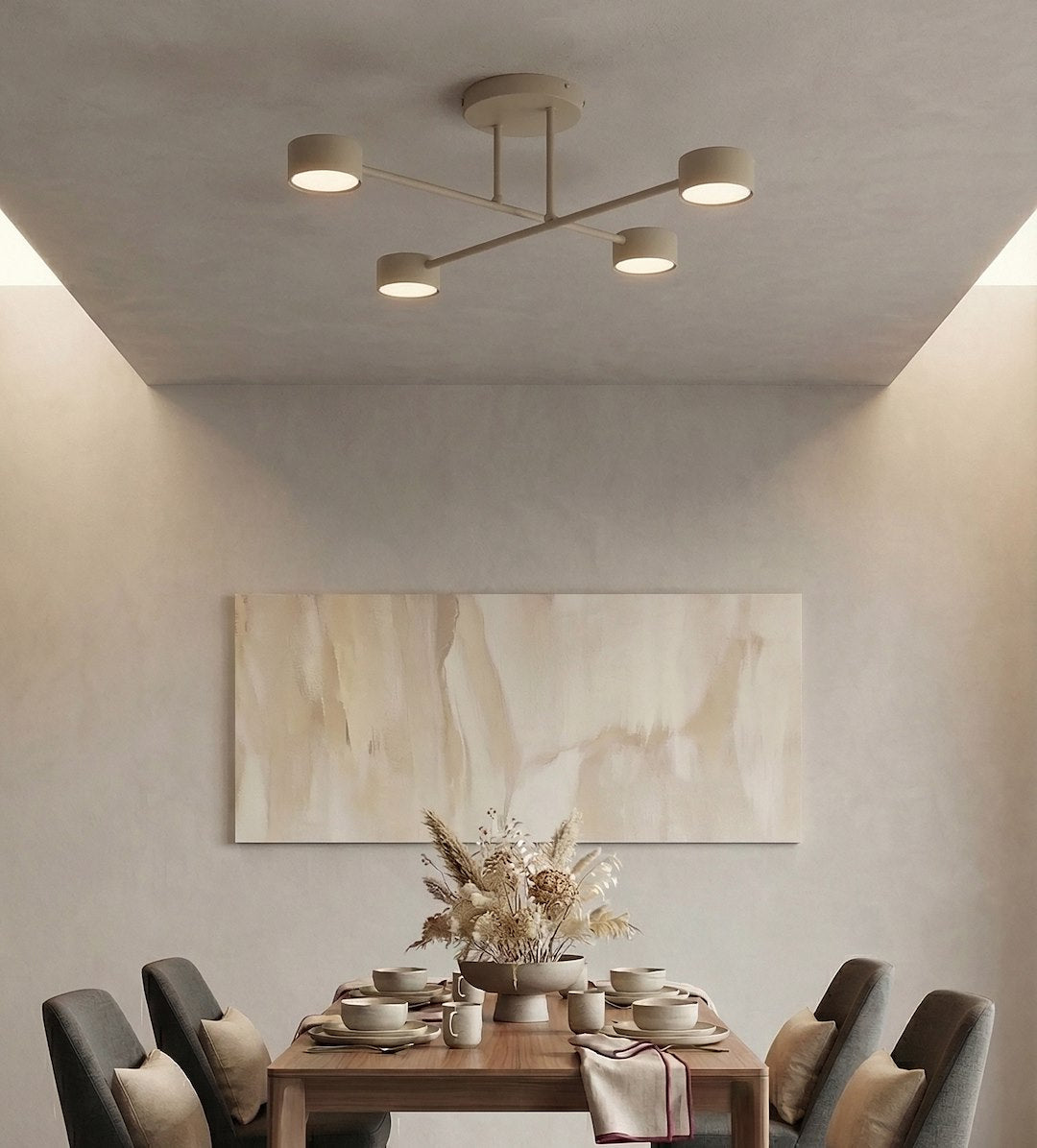 Halo 4 Light Semi Flush Beige