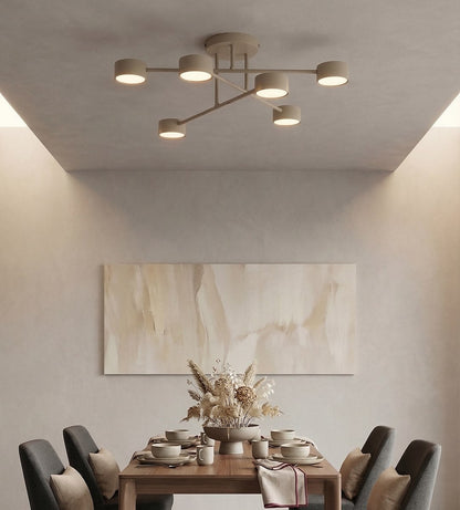 Halo 6 Light Semi Flush Beige