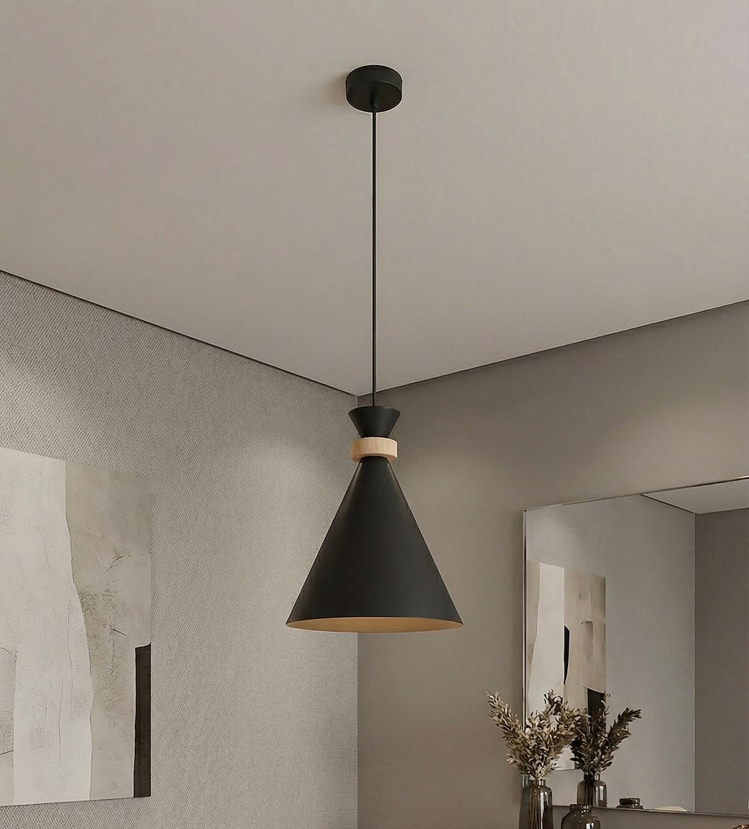 Zero 1 Light Pendant Black