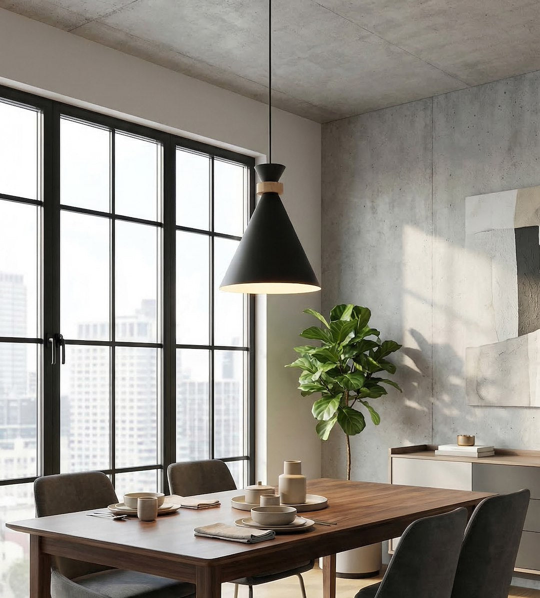 Zero 1 Light Pendant Black