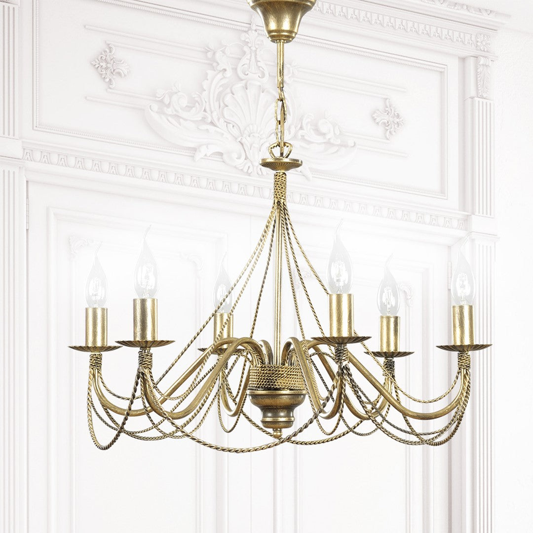 Tori 6 Light Chandelier Gold