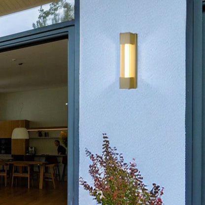 Sacramento Gold IP44 LED Outdoor Wall Light