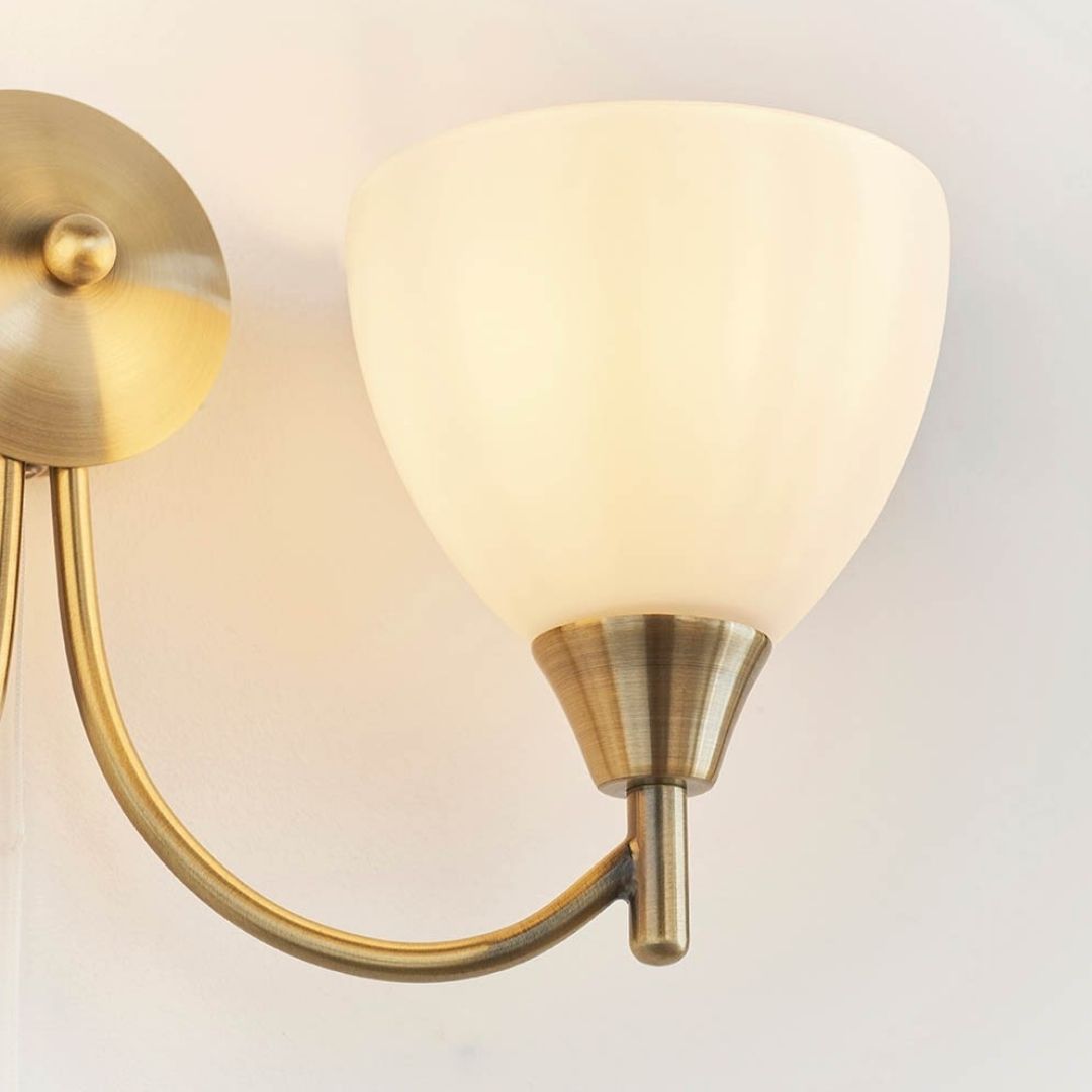 Alton 2-light Antique Brass Wall Light