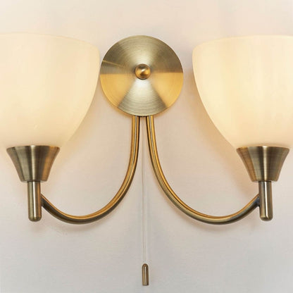 Alton 2-light Antique Brass Wall Light